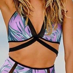 Last chance…PINK Victoria’s Secret Bikini Top Swimsuit Tropical Mesh XS New